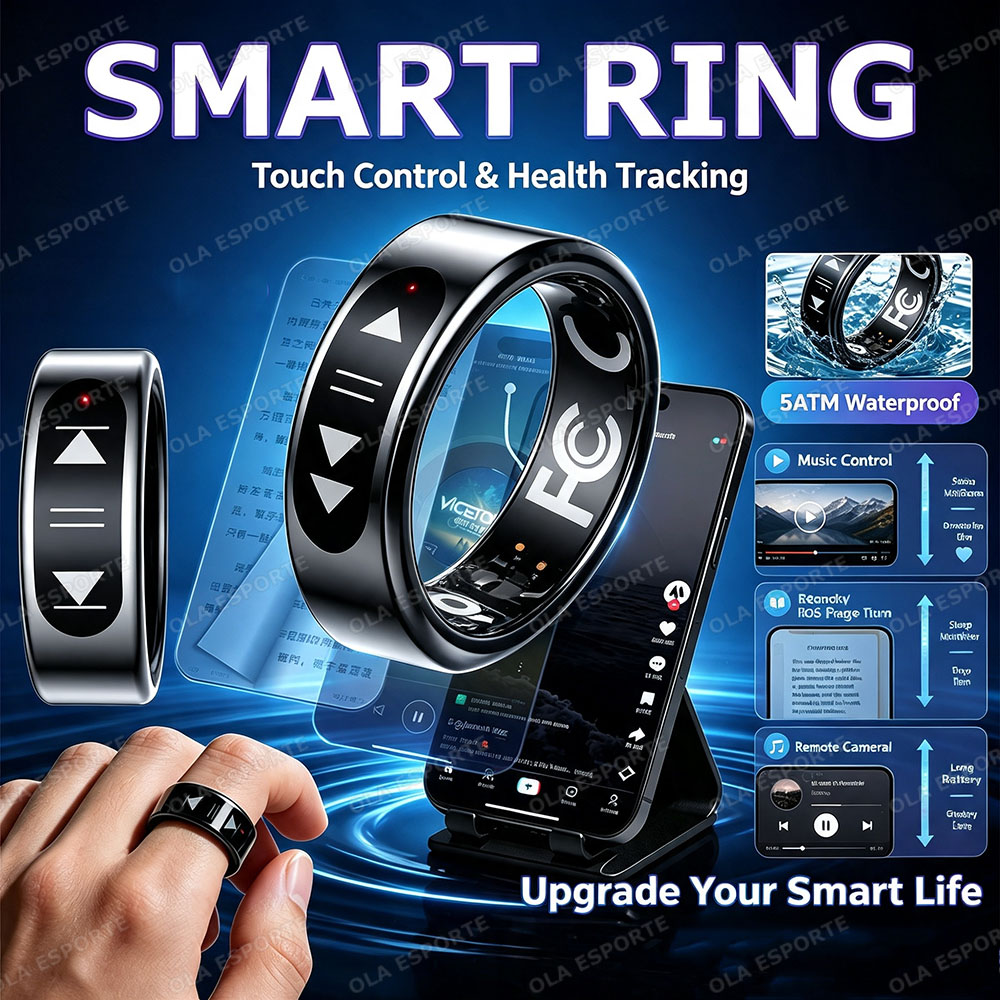 Blood Pressure Monitor - Neuer Touch-Control Smart Ring für E-Books/Musik/Video-Unterhaltung,
