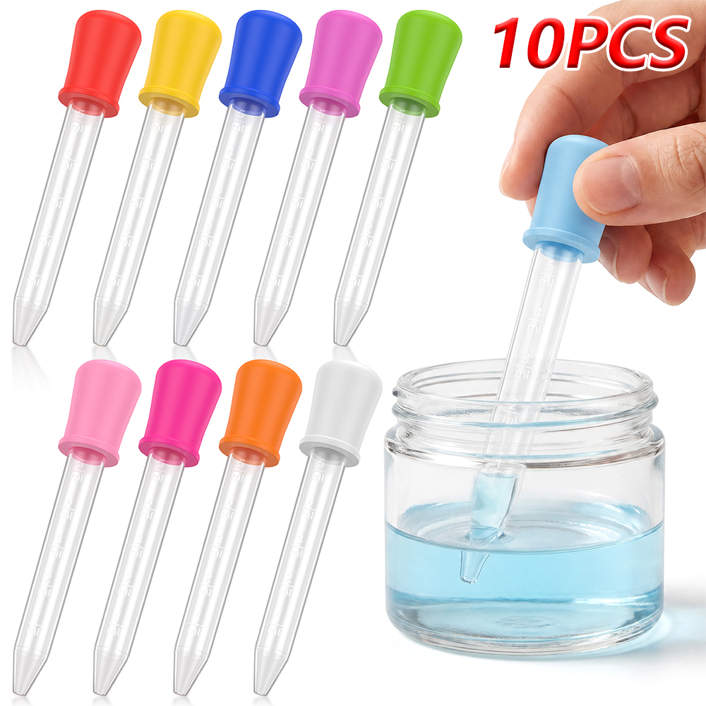 Lab Pipette Tip - 10 Stück 5 ml Silikon-Kunststoff-Pipette, Flüssigkeitspipette,